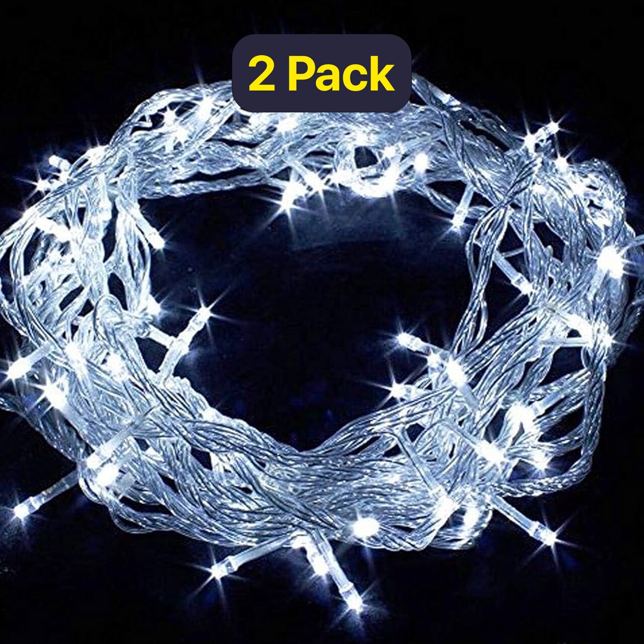 Plug-in 120 LED Clear Wire String Lights — 38ft, Multifunction, Event Decor
